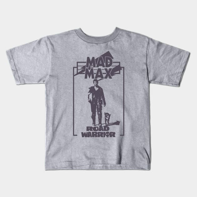 Mad Max the Road Warrior with his dog Kids T-Shirt by DaveLeonardo